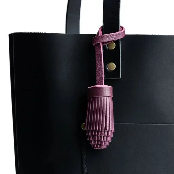 Portland Leather, Crossbody Tote, Beluga/White, w/Journal & Tassel Bag Charm - Picture 15 of 15